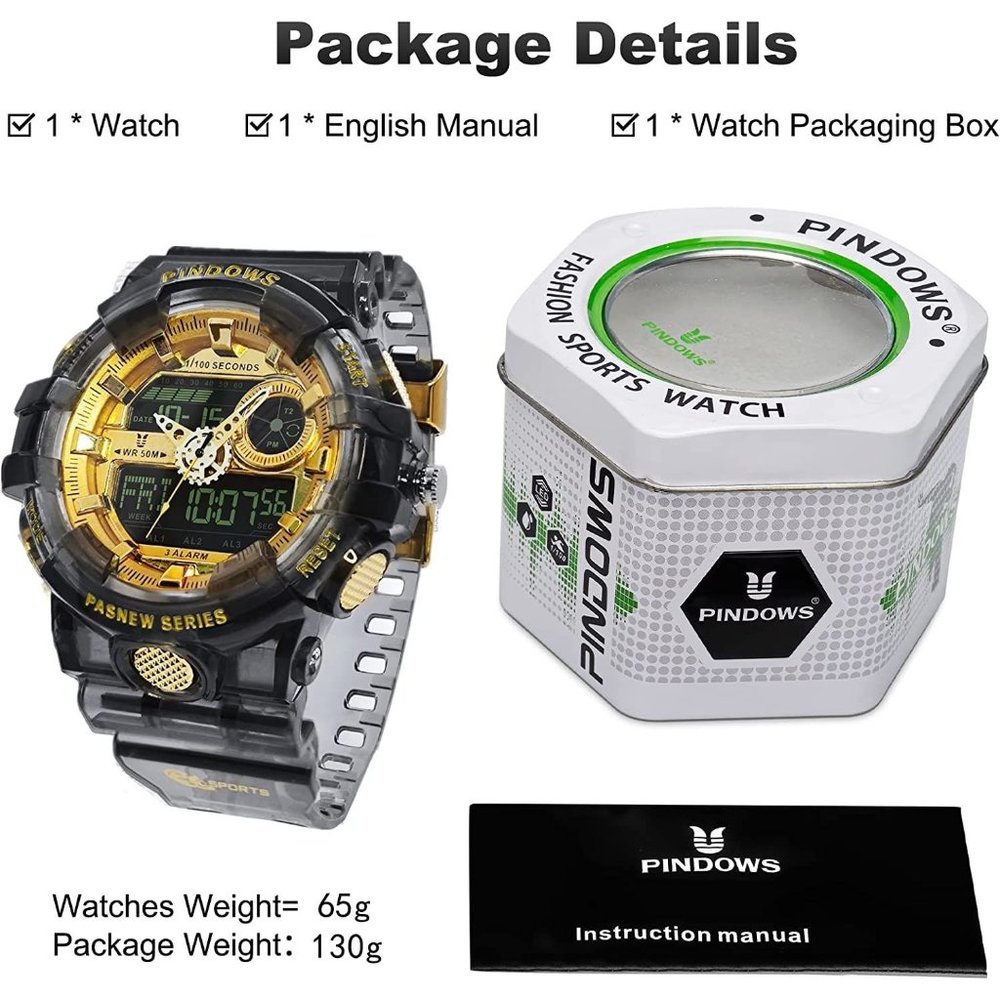 New Men Digital Watch for Men Watch Sports Watch Large Digital Analog Du… - Picture 11 of 13